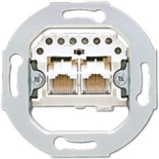 Механизм розетки телефонной двойной, UAE, для коннекторов RJ12 и RJ45, Jung