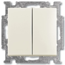 Переключатель двухклавишный ABB Basic 55, (слоновая кость)