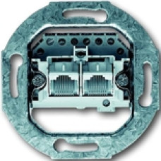 Механизм розетки телефонной двойной, для коннекторов RJ11/RJ12 и RJ45, ABB